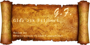 Glózik Filibert névjegykártya